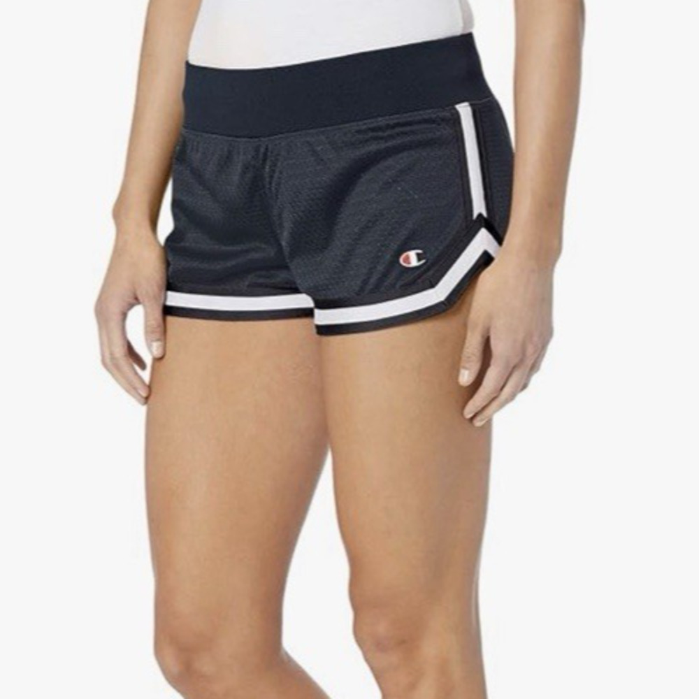 Champion Women’s Mesh Notch Shorts Black Size XS Athletic Performance Retro Gym